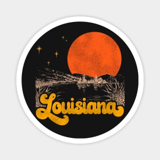 Vintage State of Louisiana Mid Century Distressed Aesthetic Magnet